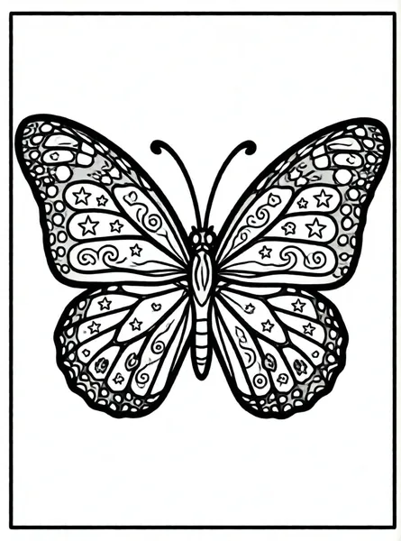 mariposa con alas decoradas de estrellas