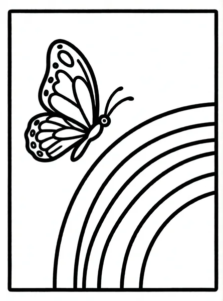mariposa volando cerca de un arcoiris