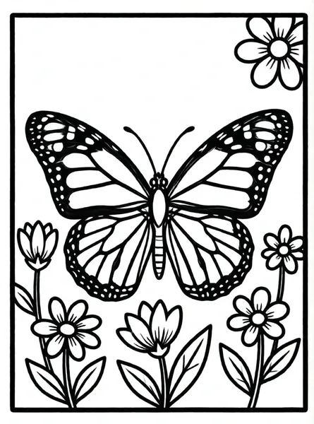 mariposa entre flores y hojas