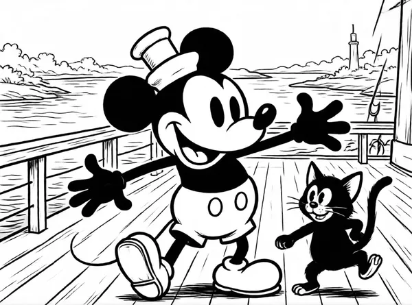 raton baila con gato