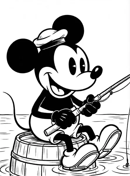raton pescando rio