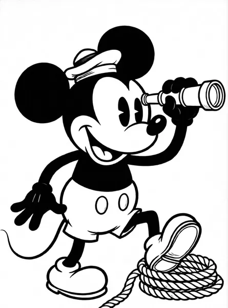Mouse with a Telescope drawing to color and print for free