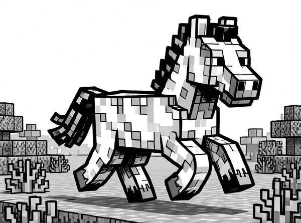Trotting Minecraft Horse