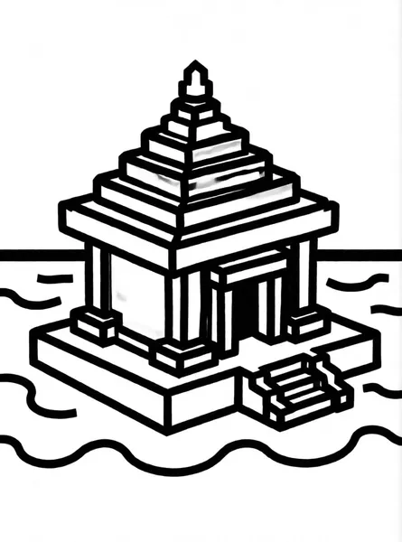 Ocean Temple drawing to color and print for free