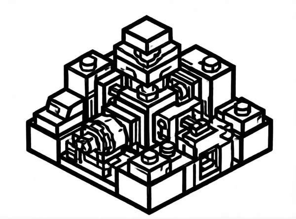 Dibujo de contraption redstone para colorear e imprimir gratis