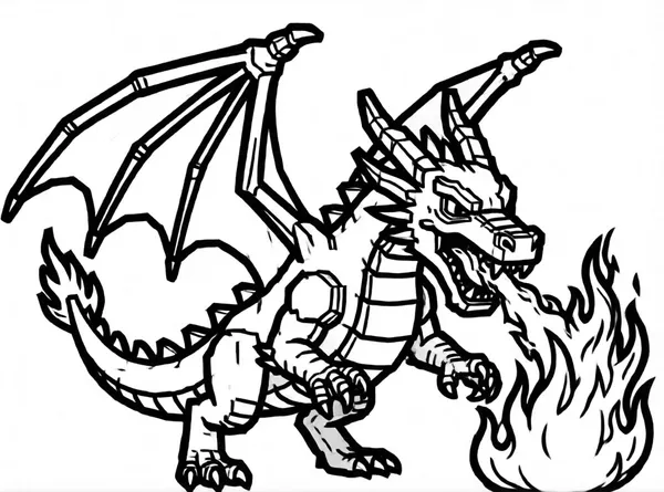 Fire Dragon Attacking drawing to color and print for free