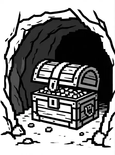 Hidden Treasure drawing to color and print for free