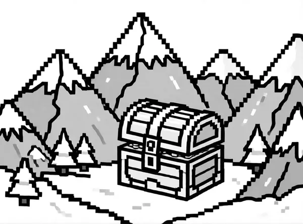 Hidden Treasure in the Mountains drawing to color and print for free