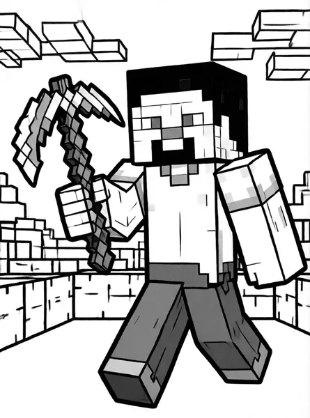 Dibujo de steve con pico para colorear e imprimir gratis