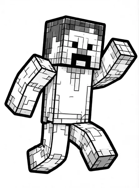 Jumping Enderman drawing to color and print for free