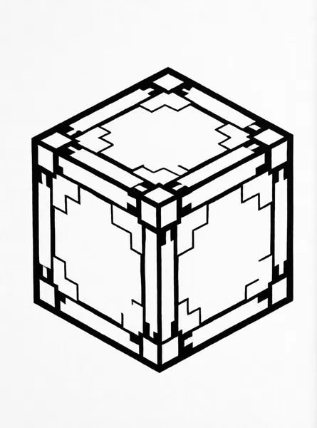 Iron Block drawing to color and print for free