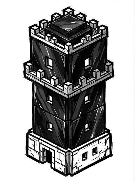 Dibujo de torre de obsidiana para colorear e imprimir gratis