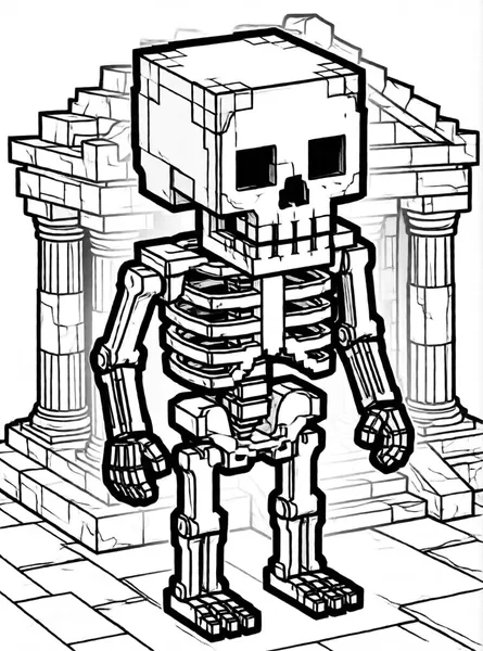 Dibujo de esqueleto de piedra para colorear e imprimir gratis