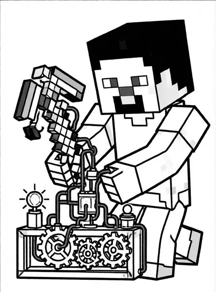Dibujo de steve construye redstone para colorear e imprimir gratis
