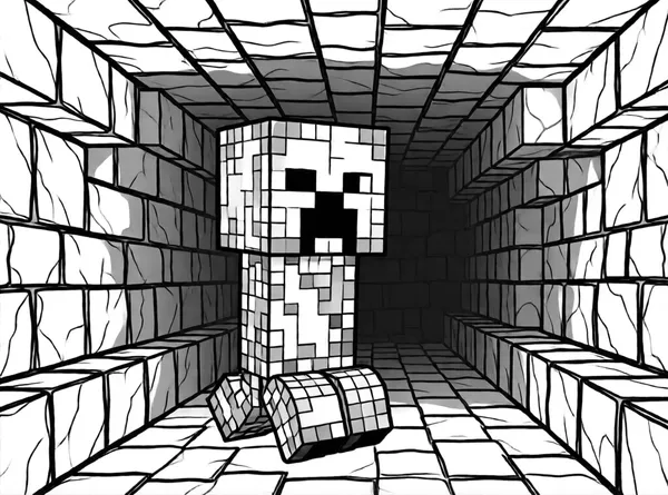 Dibujo de creeper bajo tierra para colorear e imprimir gratis