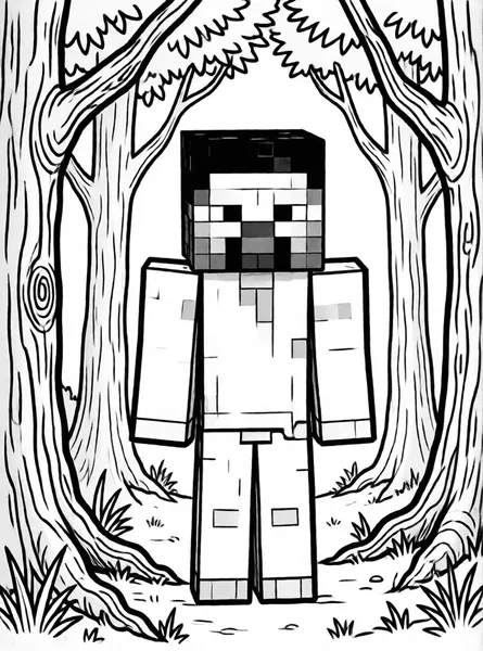 Dibujo de enderman bosque para colorear e imprimir gratis