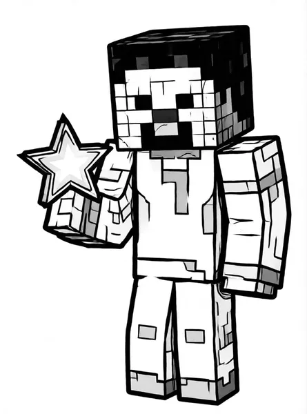 Dibujo de enderman estrella para colorear e imprimir gratis