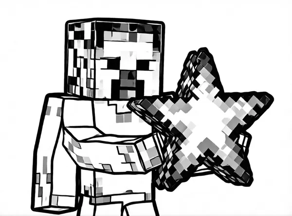 Dibujo de estrella nether enderman para colorear e imprimir gratis