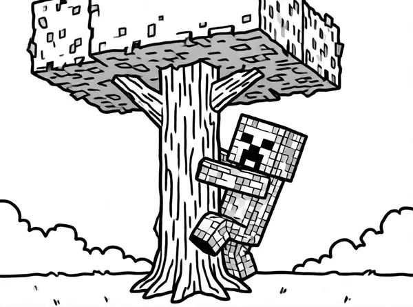 Tree and Creeper drawing to color and print for free