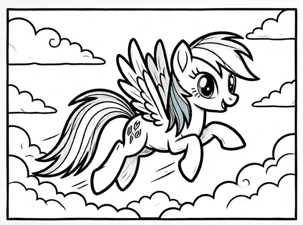 rainbow dash volando entre nubes
