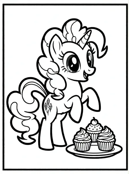 pinkie pie con cupcakes deliciosos