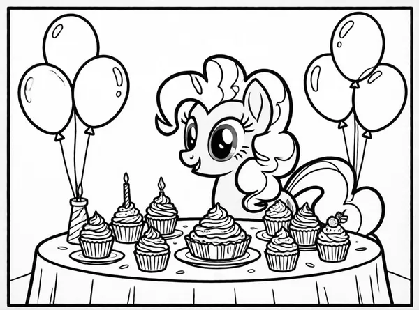 pinkie pie con cupcakes deliciosos