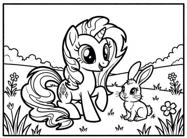 fluttershy con su conejito