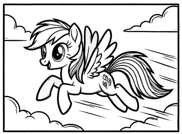 rainbow dash volando muy rápido