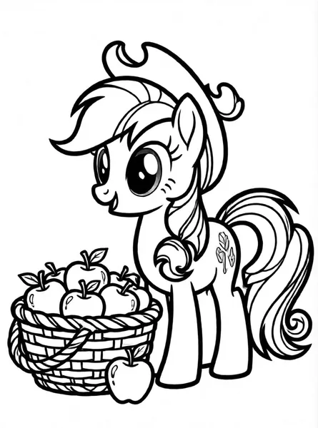 applejack con cesta de manzanas