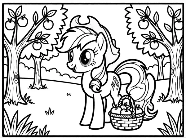 applejack con cesta de manzanas
