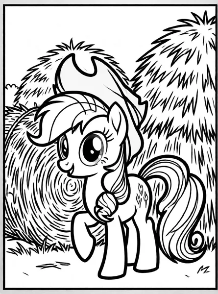 applejack junto a un pajar