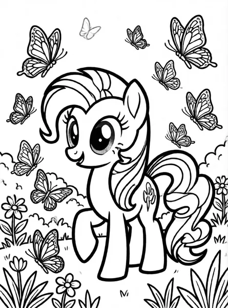 fluttershy rodeada de mariposas