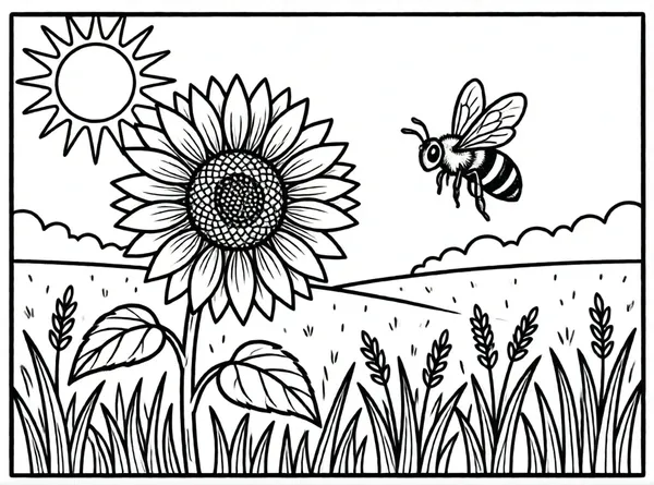 girasol gigante con una abeja