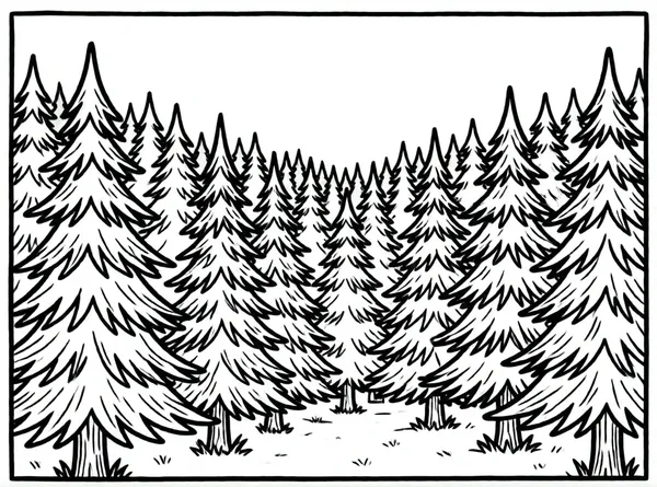 bosque de pinos altos