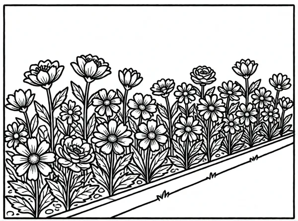 jardín de flores pequeñas