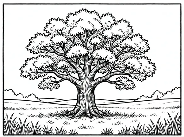 árbol de roble majestuoso