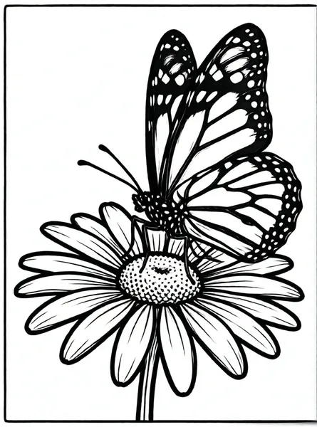 mariposa sobre una margarita
