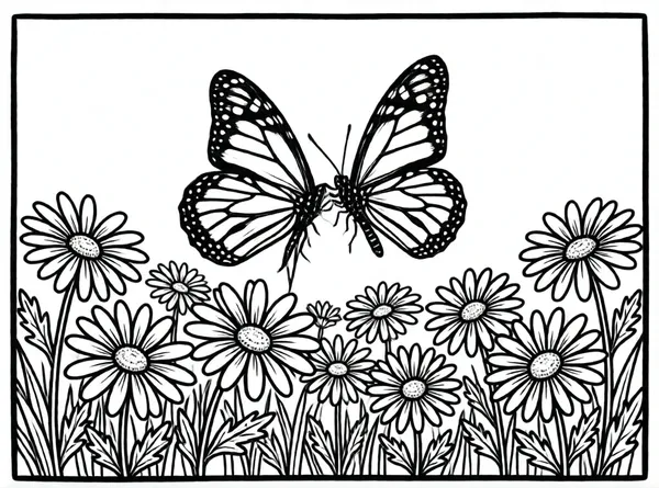 mariposa sobre una margarita