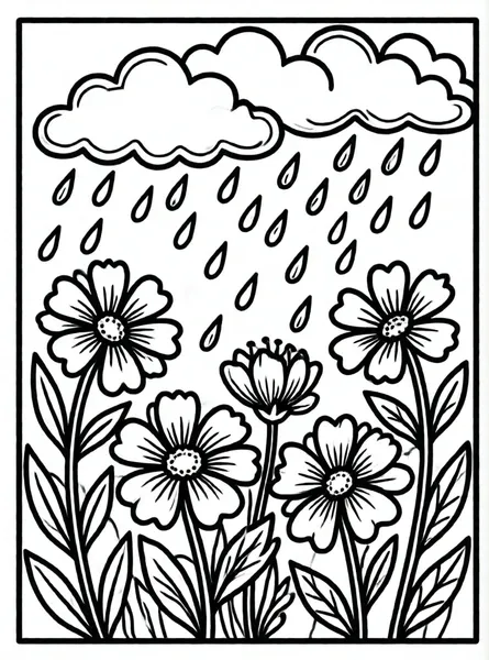nubes de lluvia y flores