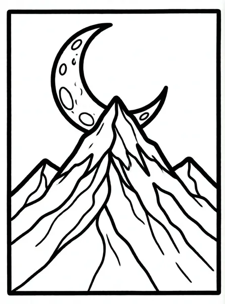 montaña bajo la luna