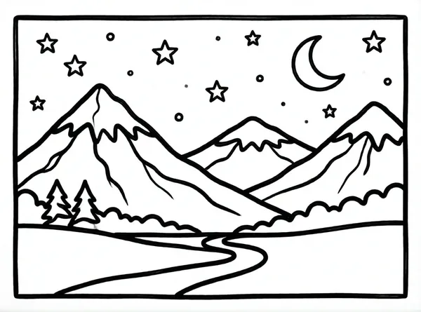 montaña bajo la luna