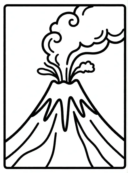 volcán con humo