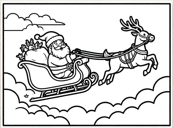 trineo volador de santa