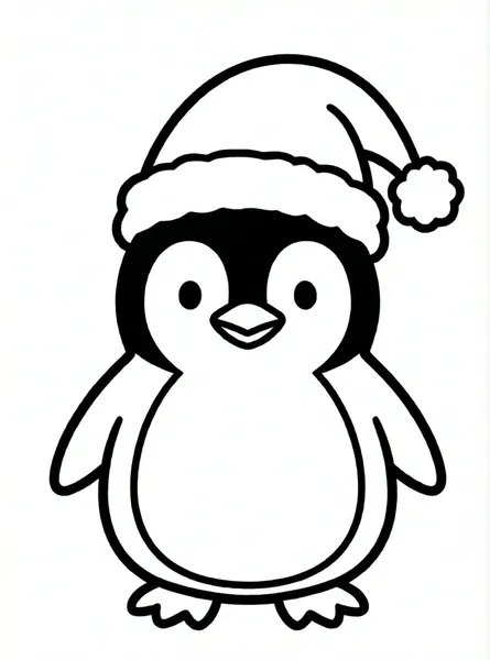 pingüino con gorro navideño