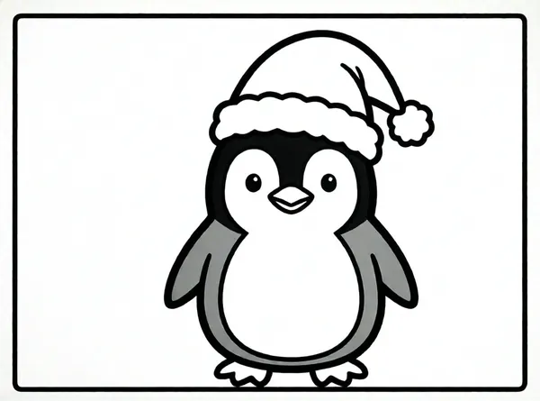 pingüino con gorro navideño