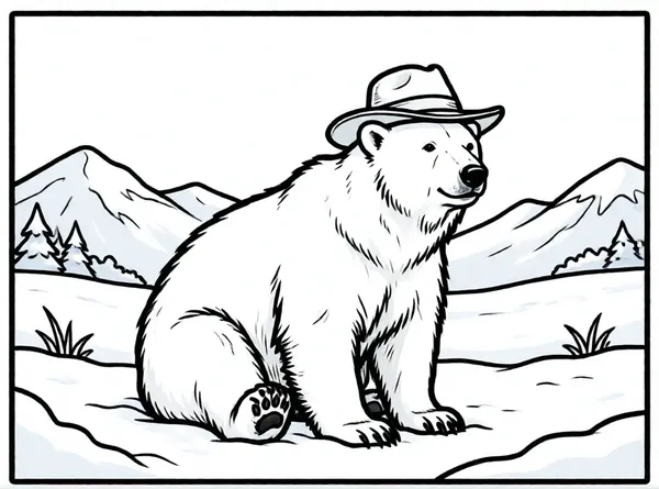 oso polar con gorro