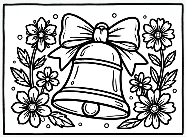 campana de navidad con flores