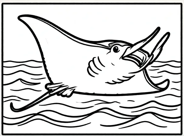 mantarraya planeando en el mar