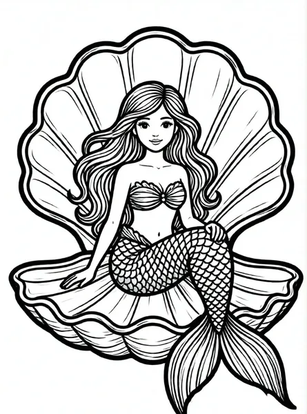 sirena con una concha