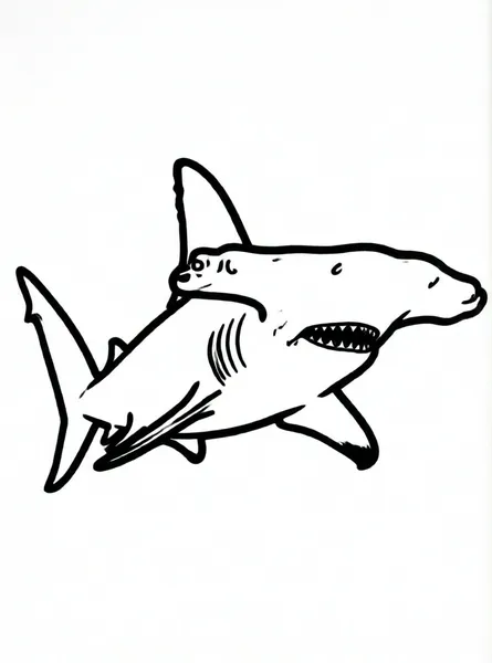 tiburón martillo nadando feliz